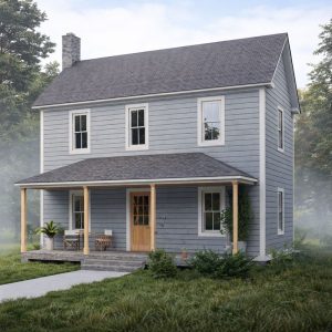 16'x32' Farmhouse,2 Bedroom 2 Bathroom Building Blueprints, 975 ft2 house visual