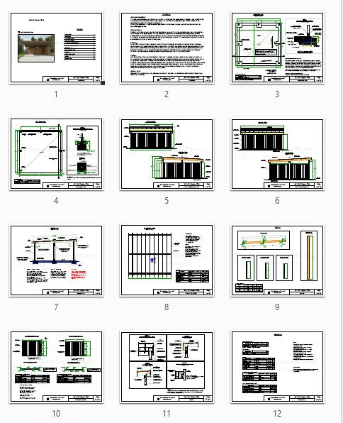 20'x20' Modern Carport Plan: 2-Car Pavilion Blueprints