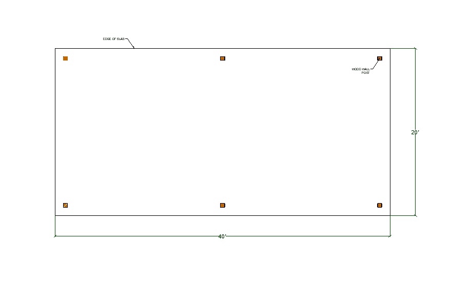 4 Car Carport Plans, 18' x 36' Lean to Pavilion plan