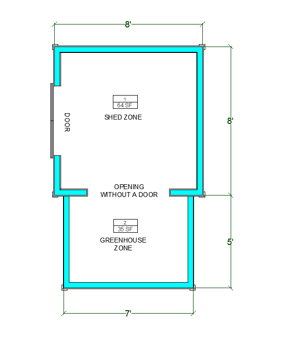 8'x13' Small Garden Greenhouse Shed plans, Wood Construction Glass Greenhouse floor plan