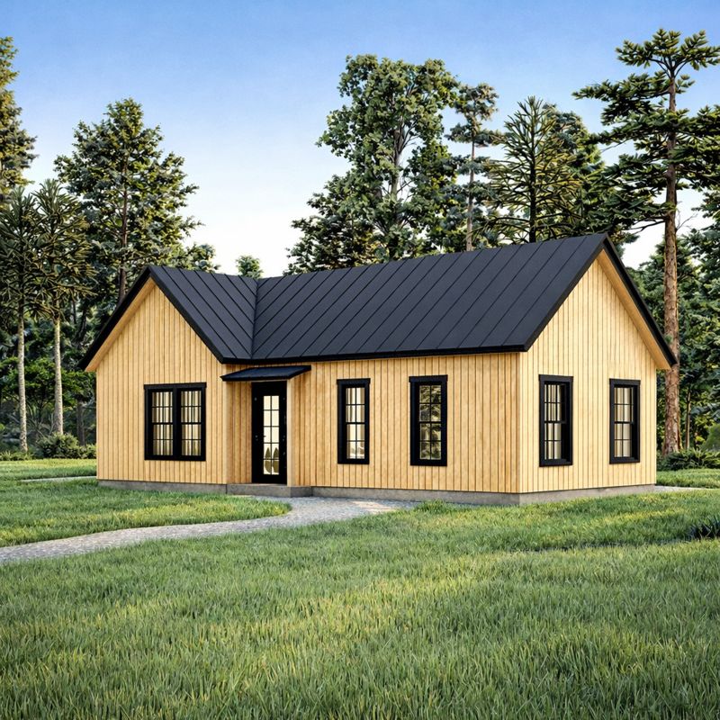 3 Bedroom Cottage Plans, 1204 sq ft Ranch Style House visual