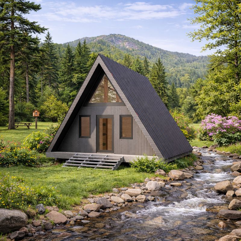A-Frame Tiny House Plans- 20'x26' Cottage Building Construction Drawing - Image 3