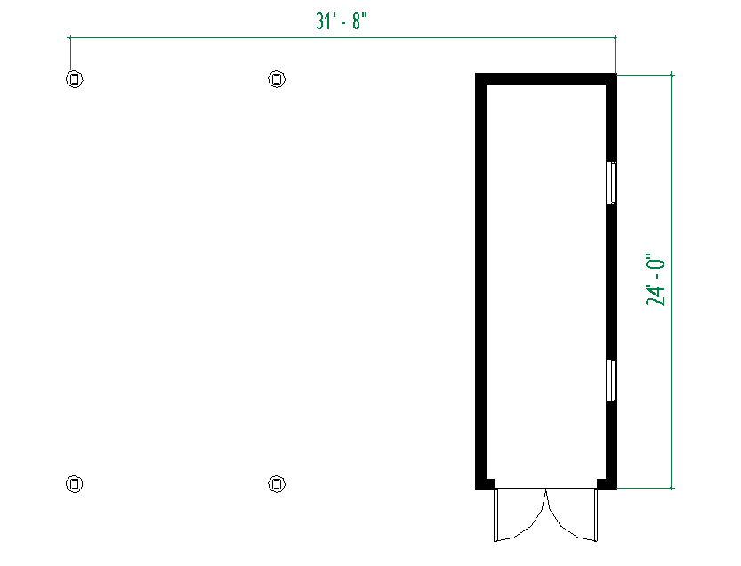 Rustic 2-Car Carport & Pavilion Plans with Storage floor plan