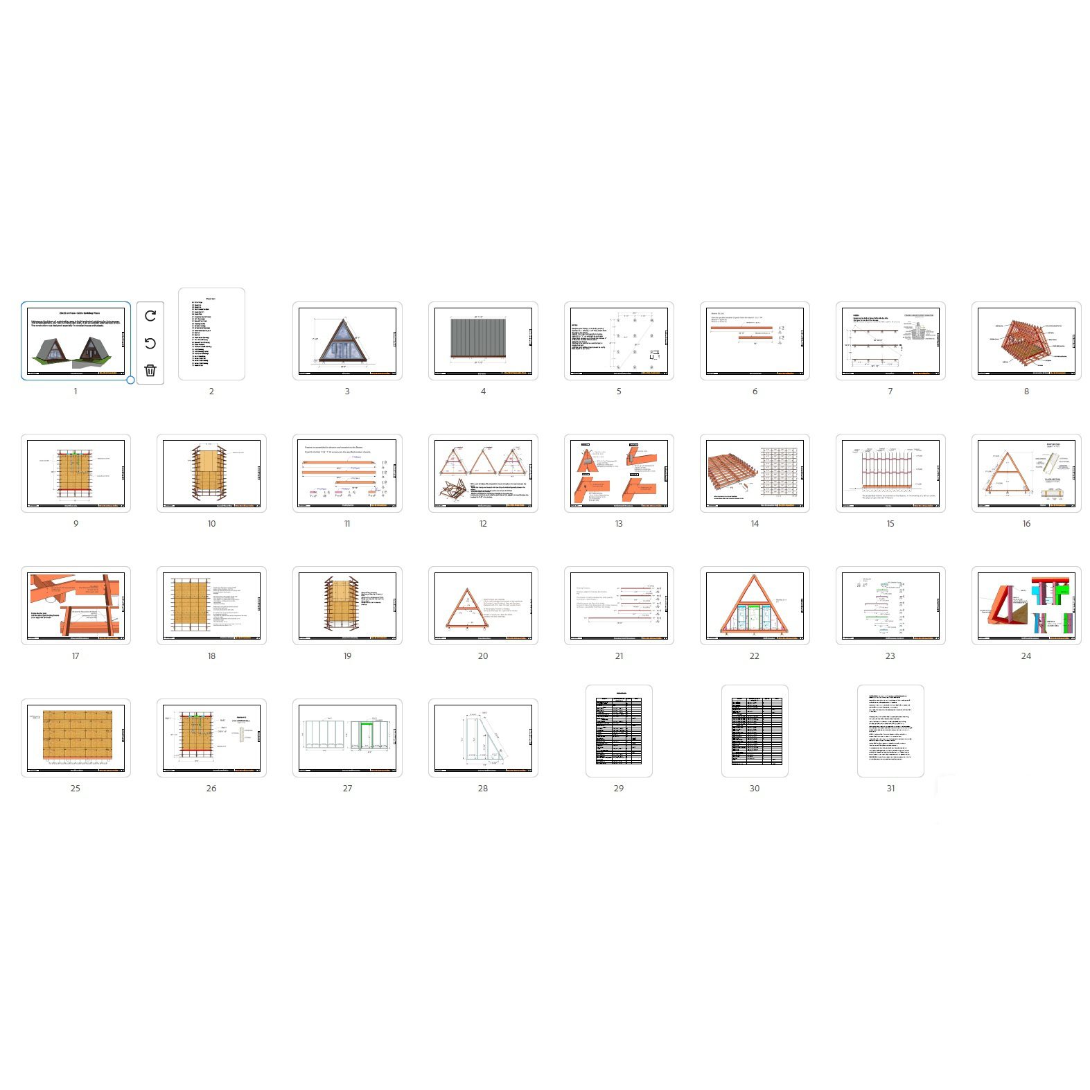 A-Frame Tiny House Plans- 20'x26' Cottage Building Construction Drawing - Image 4
