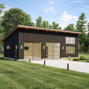 2 Car Modern Garage plans with Studio Apartment