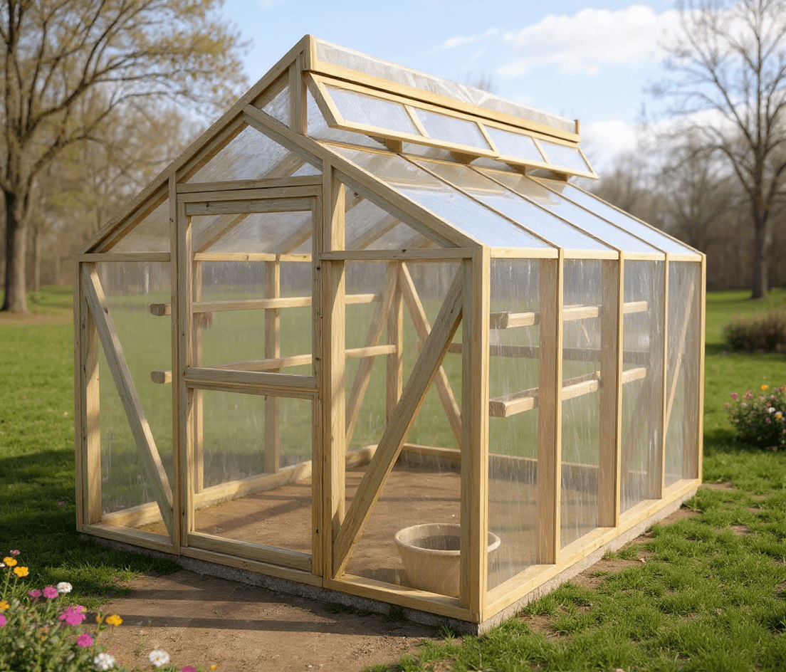 8' x 10' Framed Greenhouse Plans: Cheap DIY Greenhouse for Cold Climates visual