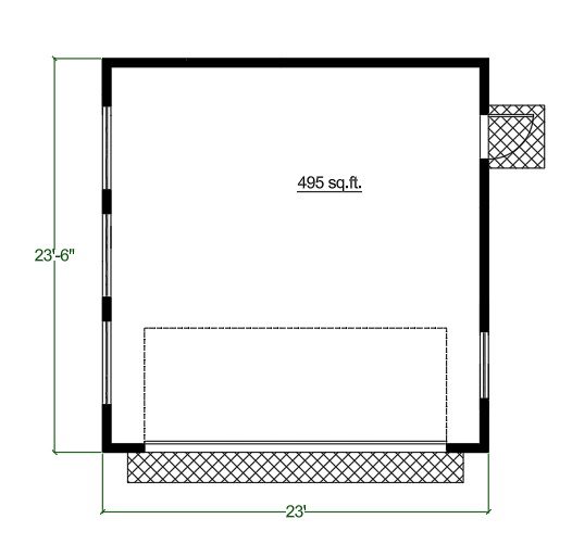 Modern Single-Slope Roof Garage Plan