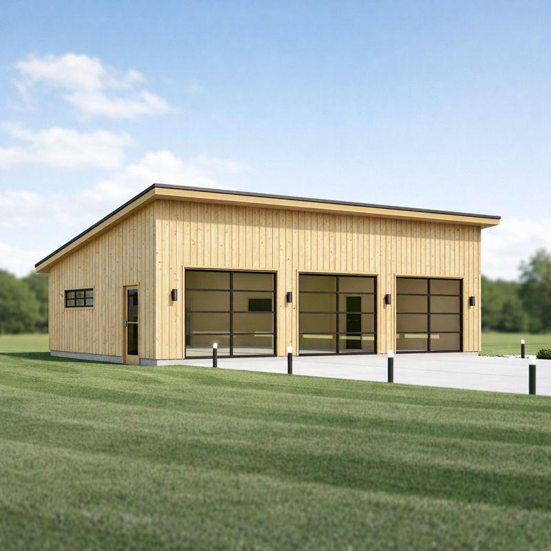 Minimalist Modern 3-Car Garage Plan