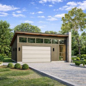 Modern Garage Plan with Storage Space