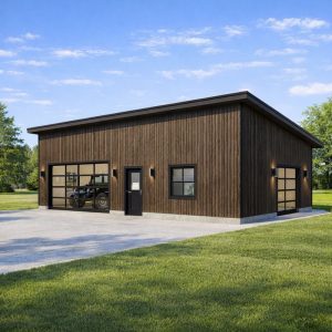 Contemporary Garage with Office Space