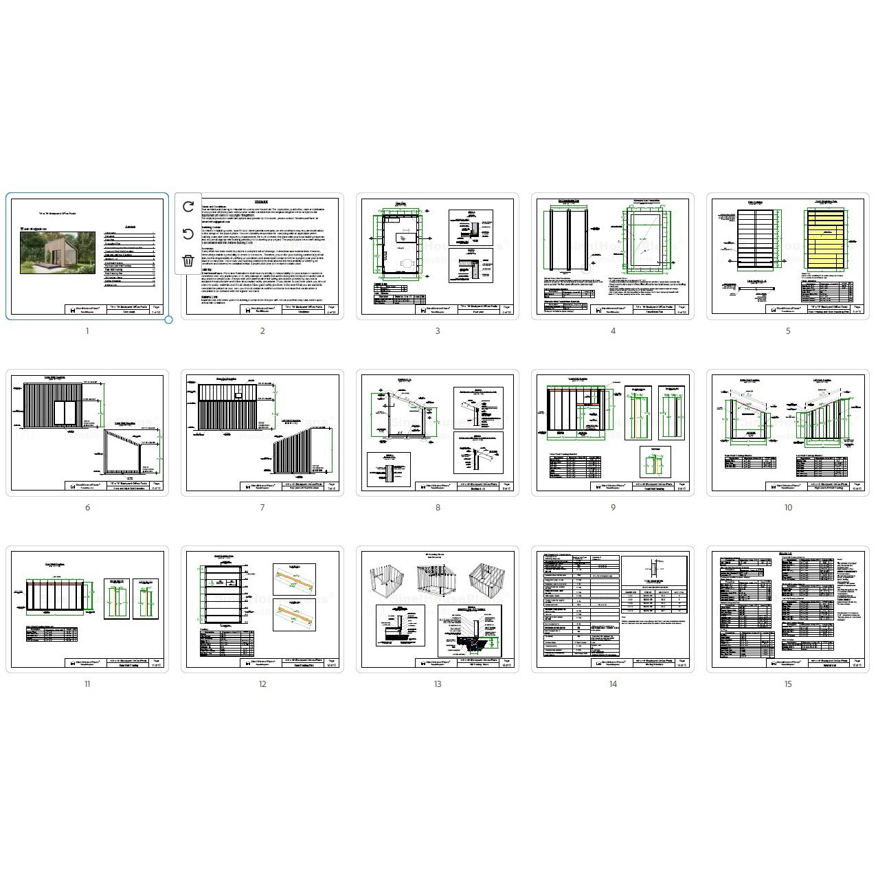 Backyard Office Studio Shed Plans, 10'x16' Modern Garden Room, Modular Small House Workspace Blueprints