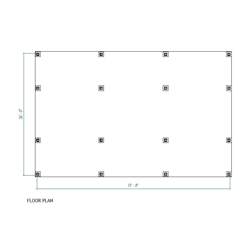 Timber Framed Pavilion Plans, 36'x57' ,Gazebo Designs, Outdoor Wood Structures Pergola Blueprint - floor plan
