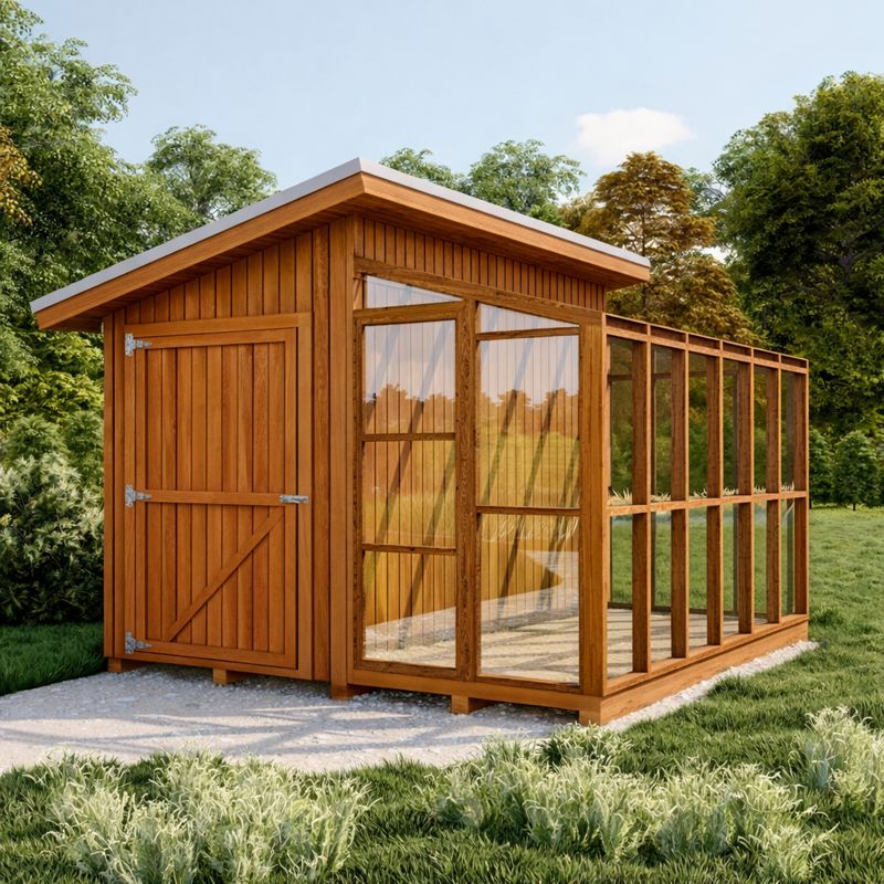 Greenhouse Shed Plans, 11'x12' Compact Backyard Garden Storage visual