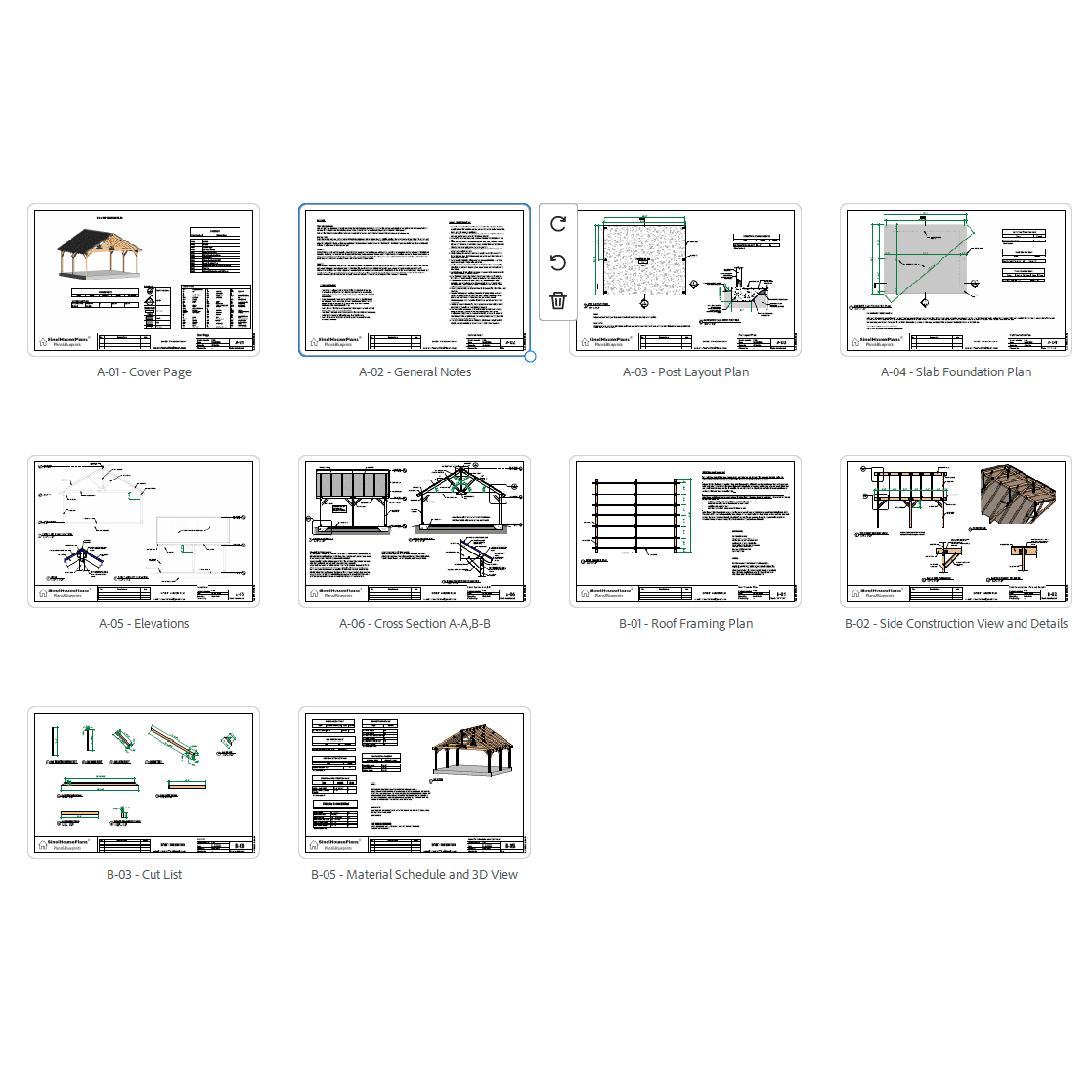 24’x20’ Wooden Pavilion plans PDF, Garden Outdoor Shelter Blueprint