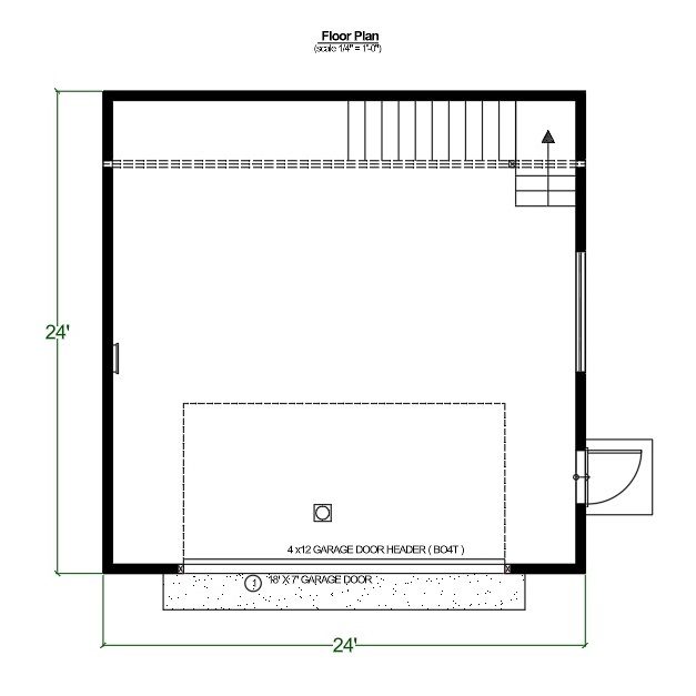 Compact 2-Car Garage Design with Upper-Level Loft