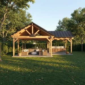 Outdoor Living Pavilion Plan-Backyard Patio Designs