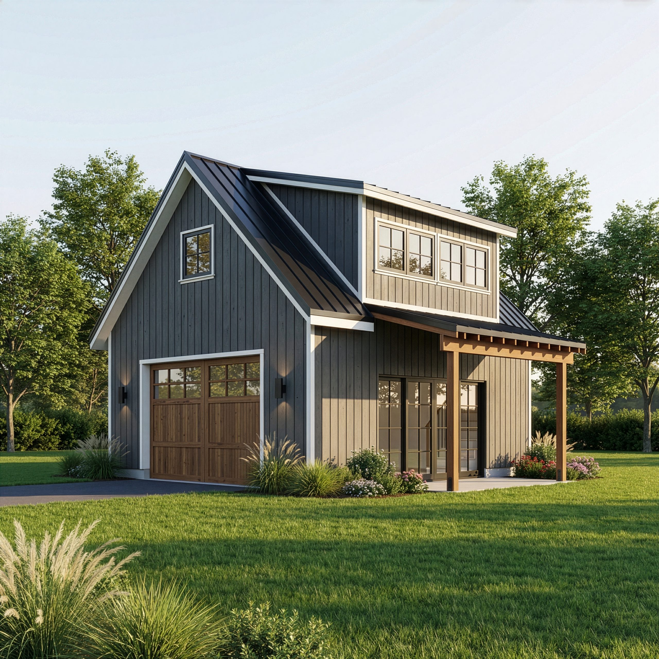 Modern Garage plans with Loft -20'x24' Detached Garage Blueprint