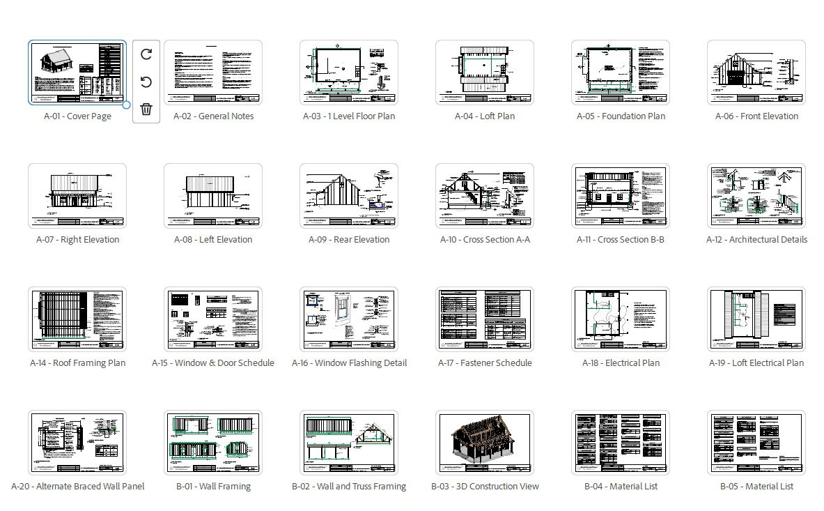 Detached Loft Garage Plans-Modern Farmhouse Garage Blueprints with Covered Porch - Image 5