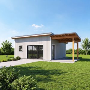 Small Pool house plans-Contemporary Cabana Blueprints