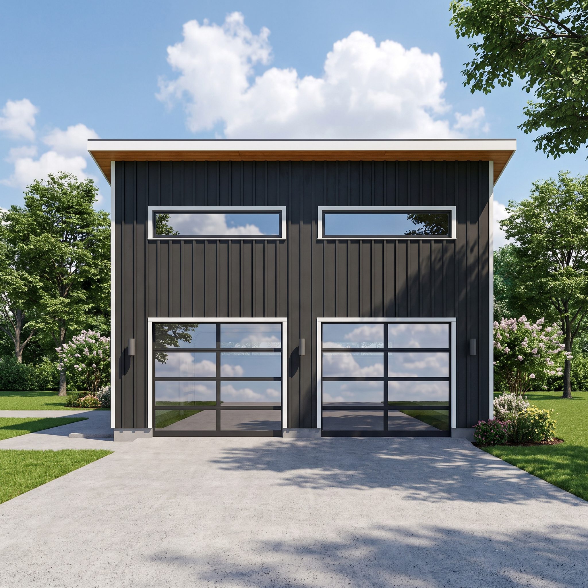 Two Car Garage Plan 26'x38', Detached Shed Roof Garage with Loft Blueprints - Image 4